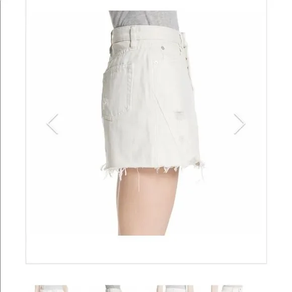Free People Off White Denim Skirt - Picture 2 of 9